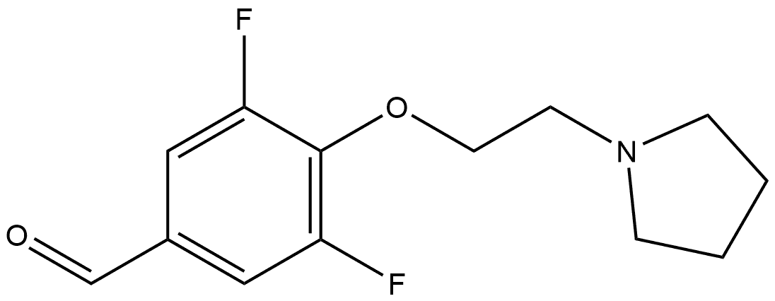 3,5-Difluoro-4-[2-(1-pyrrolidinyl)ethoxy]benzaldehyde 结构式