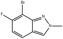 7-溴-6-氟-2-甲基吲唑 结构式