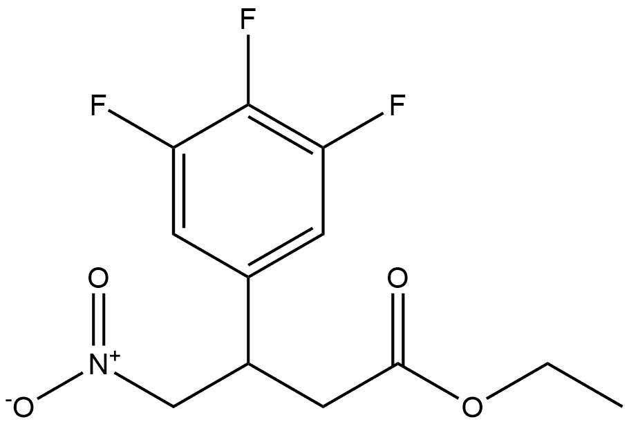 Benzenepropanoic acid, 3,4,5-trifluoro-β-(nitromethyl)-, ethyl ester 结构式