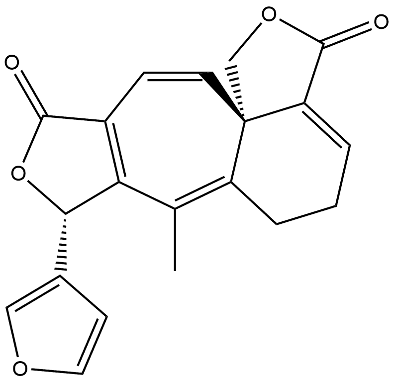 (8R,12aS)-8-(3-Furanyl)-5,6-dihydro-7-methyl-1H,3H-furo[3′,4′:4,5]cyclohept[1,2-d]isobenzofuran-3,10(8H)-dione 结构式