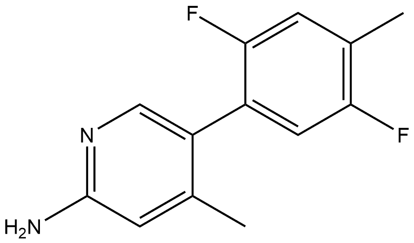 5-(2,5-Difluoro-4-methylphenyl)-4-methyl-2-pyridinamine 结构式