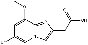 2-(6-溴-8-甲氧基咪唑并[1,2-A]吡啶-2-基)乙酸 结构式