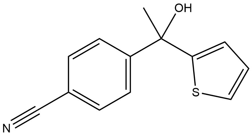 4-[1-Hydroxy-1-(2-thienyl)ethyl]benzonitrile 结构式