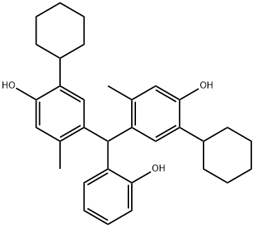 2-[BIS(5-CYCLOHEXYL-4-HYDROXY-2-METHYLPHENYL)METHYL]PHENOL 结构式