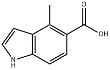 4-甲基-1H-吲哚-5-羧酸 结构式