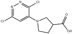 1-(3,6-二氯哒嗪-4-基)吡咯烷-3-羧酸 结构式