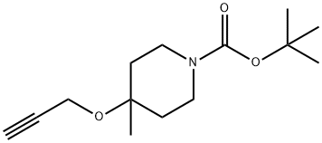 4-甲基-4-(丙-2-炔-1-基氧基)哌啶-1-羧酸叔丁酯 结构式