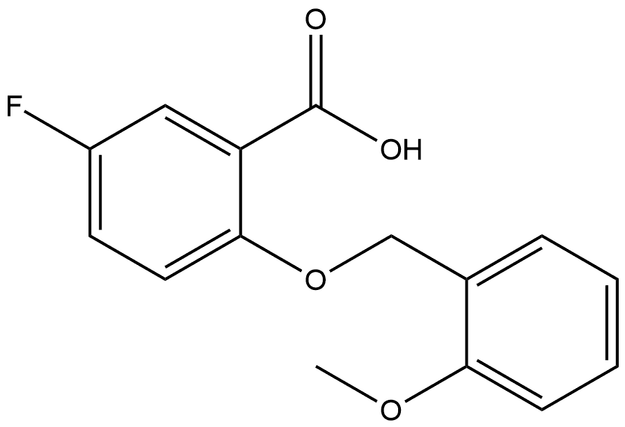 5-Fluoro-2-[(2-methoxyphenyl)methoxy]benzoic acid 结构式