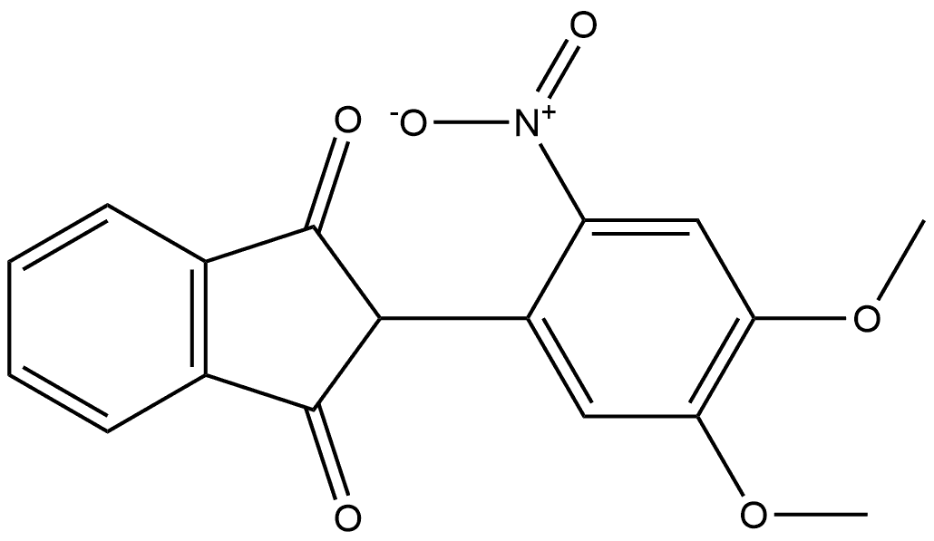 2-(4,5-二甲氧基-2-硝基苯基)-1H-茚-1,3(2H)-二酮 结构式