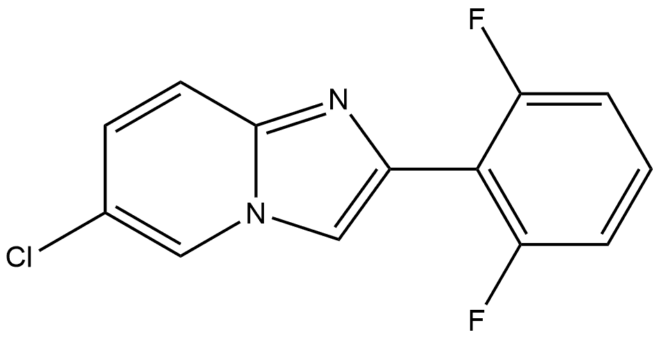 6-氯-2-(2,6-二氟苯基)咪唑并[1,2-A]吡啶 结构式