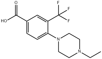 4-(4-乙基哌嗪-1-基)-3-(三氟甲基)苯甲酸 结构式