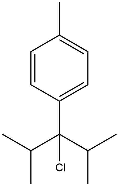 1-[1-Chloro-2-methyl-1-(1-methylethyl)propyl]-4-methylbenzene 结构式