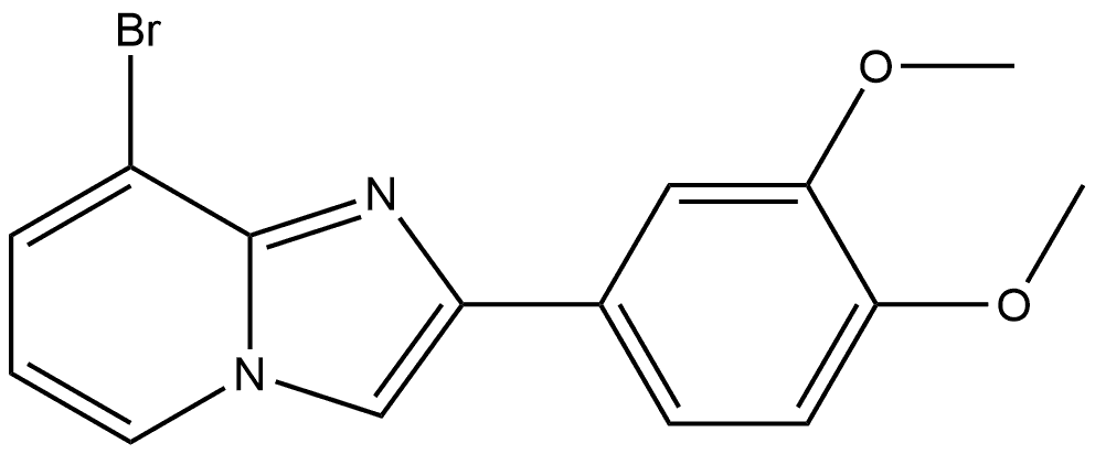 8-溴-2-(3,4-二甲氧基苯基)咪唑并[1,2-A]吡啶 结构式