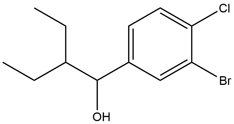 3-Bromo-4-chloro-α-(1-ethylpropyl)benzenemethanol 结构式