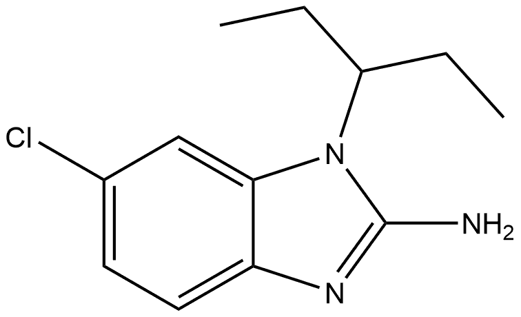 6-Chloro-1-(1-ethylpropyl)-1H-benzimidazol-2-amine 结构式