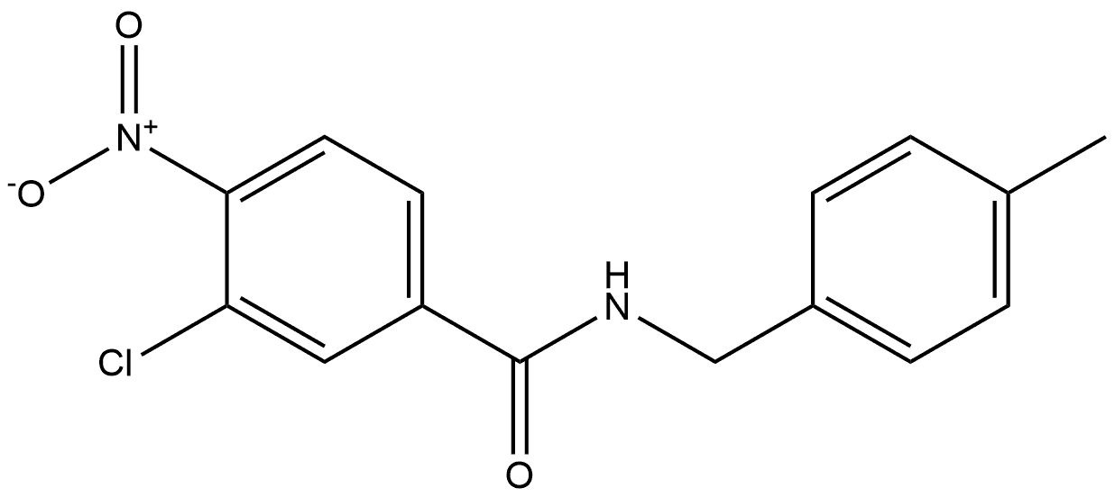 3-chloro-N-(4-methylbenzyl)-4-nitrobenzamide 结构式
