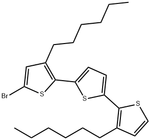 5-溴-3,3'-二己基-2,2':5',2'-三噻吩 结构式