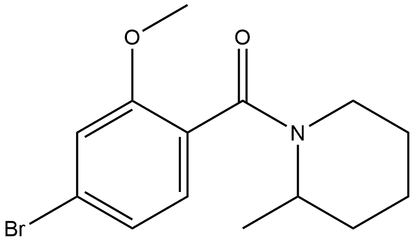 (4-Bromo-2-methoxyphenyl)(2-methyl-1-piperidinyl)methanone 结构式