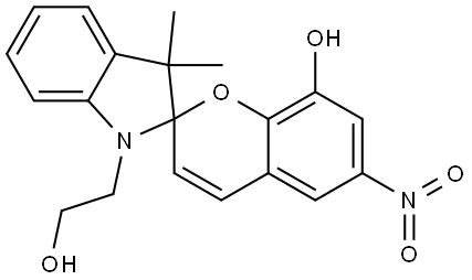 Spiro[2H-1-benzopyran-2,2'-[2H]indole]-1'(3'H)-ethanol, 8-hydroxy-3',3'-dimethyl-6-nitro- 结构式