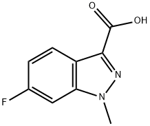 1H-吲唑-3-羧酸,6-氟-1-甲基- 结构式