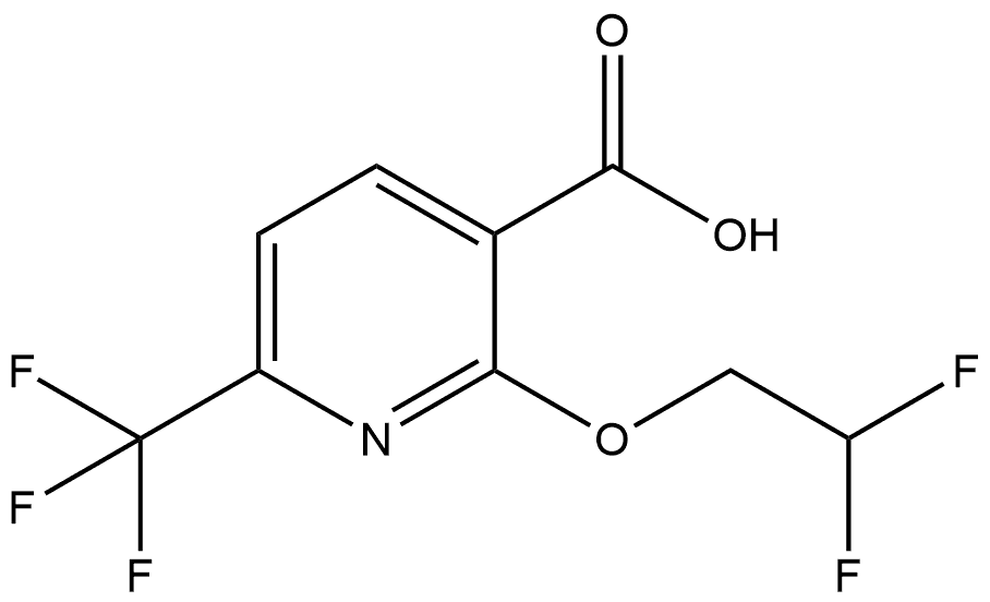 2-(2,2-Difluoroethoxy)-6-(trifluoromethyl)-3-pyridinecarboxylic acid 结构式