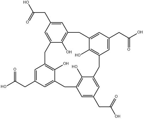 25,26,27,28-Tetrahydroxypentacyclo[19.3.1.13,7.19,13.115,19]octacosa-1(25),3,5,7(28),9,11,13(27),15,17,19(26),21,23-dodecaene-5,11,17,23-tetraacetic acid 结构式