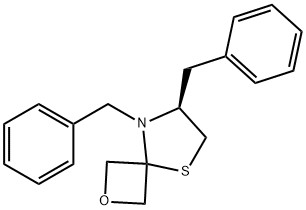 (S)-5,6-Dibenzyl-2-oxa-8-thia-5-azaspiro[3.4]octane 结构式