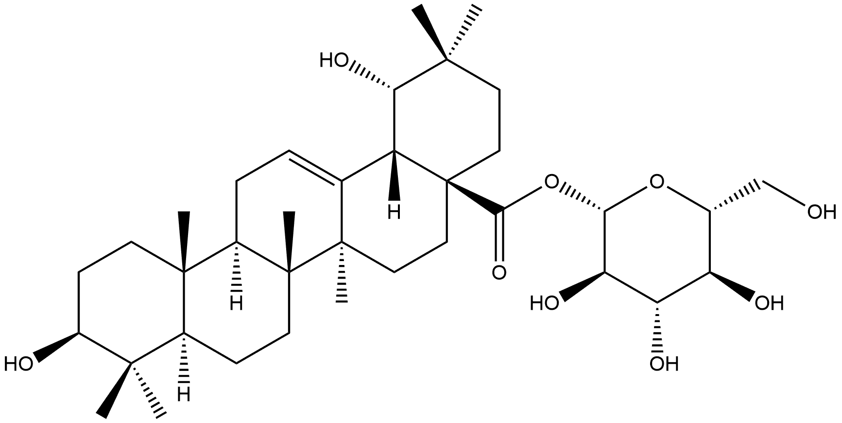 泰国树脂酸-28-O-Β-D-葡萄糖酯苷 结构式
