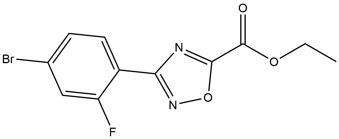 3-(4-溴-2-氟苯基)-1,2,4-噁二唑-5-甲酸乙酯 结构式