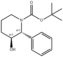 rel-tert-butyl (2R,3S)-3-hydroxy-2-phenylpiperidine-1-carboxylate 结构式