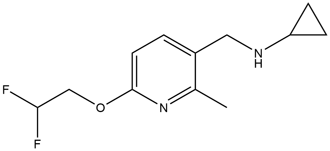 N-Cyclopropyl-6-(2,2-difluoroethoxy)-2-methyl-3-pyridinemethanamine 结构式