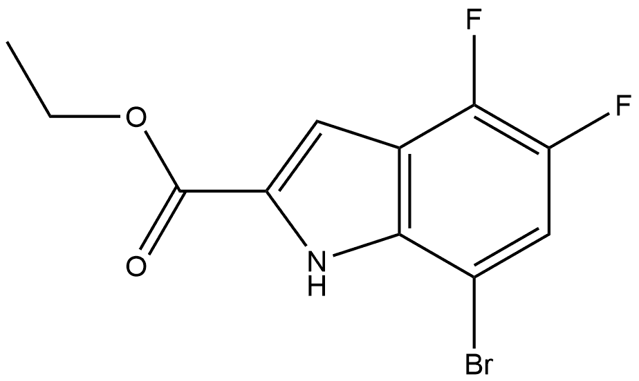 7-溴-4,5-二氟吲哚-2-甲酸乙酯 结构式