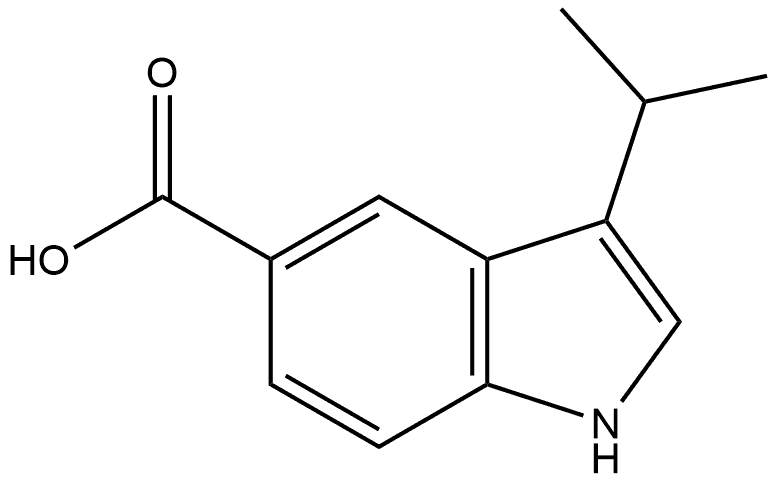 3-异丙基-1H-吲哚-5-羧酸 结构式