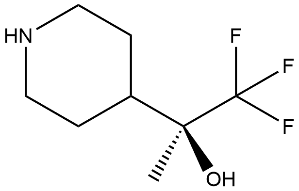 (S)-1,1,1-trifluoro-2-(piperidin-4-yl)propan-2-ol 结构式