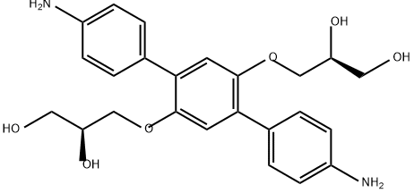 (2S,2'S)-3,3'-((4,4''-二氨基-[1,1':4',1''-三联苯]-2',5'-二基)双(氧基))双(1,2-丙二醇) 结构式