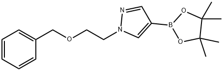 1-(2-苄氧乙基)-4-(4,4,5,5-四甲基-1,3,2-二氧杂环戊烷-2-基)吡唑 结构式