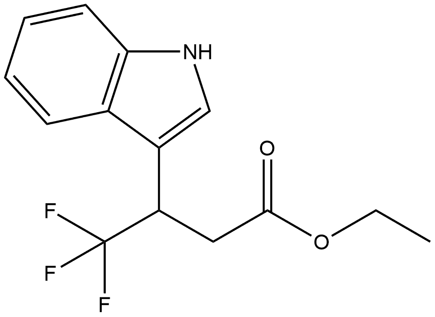 Ethyl 4,4,4-trifluoro-3-(1H-indol-3-yl)butanoate 结构式