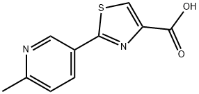 2-(6-methylpyridin-3-yl)-1,3-thiazole-4-carboxylic
acid 结构式