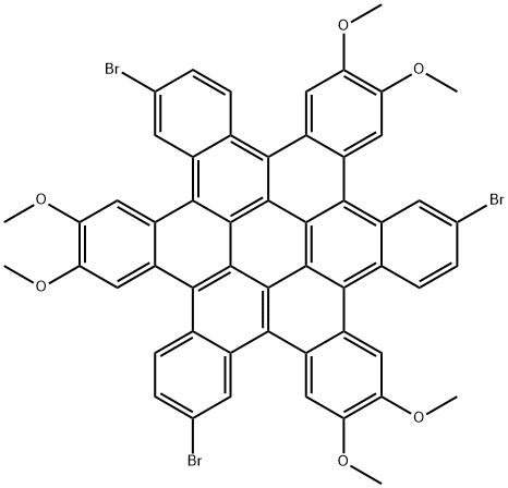 Hexabenzo[a,d,g,j,m,p]coronene, 6,14,22-tribromo-2,3,10,11,18,19-hexamethoxy- 结构式