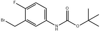 (3-(溴甲基)-4-氟苯基)氨基甲酸叔丁酯 结构式