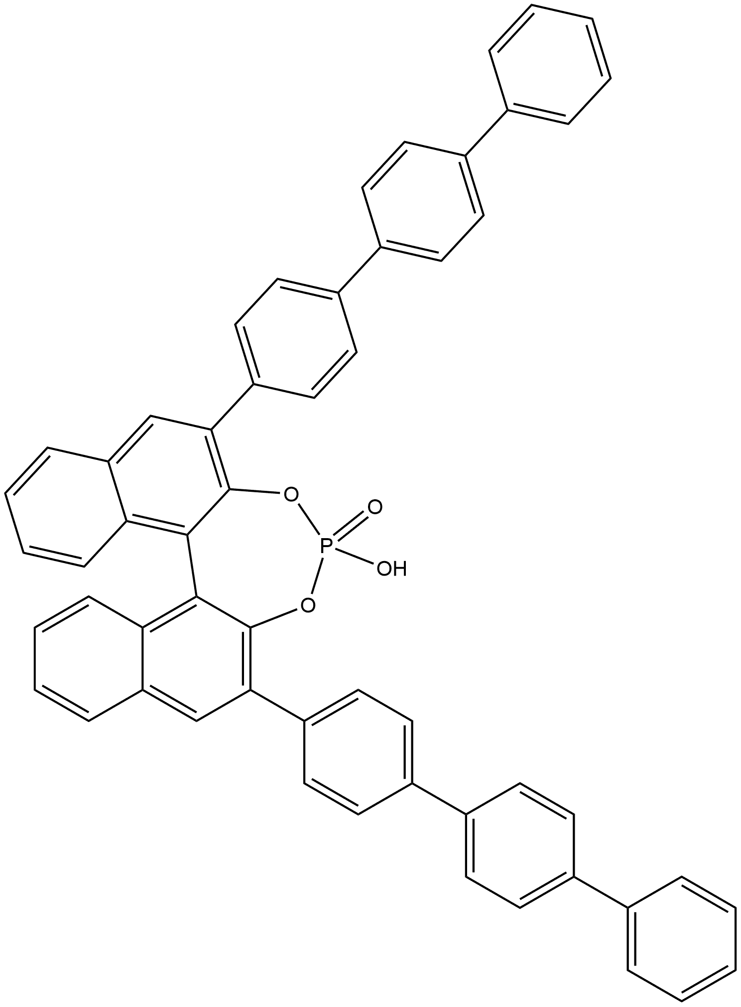 (11bR)-2,6-Di([1,1':4',1''-terphenyl]-4-yl)-4-hydroxydinaphtho[2,1-d:1',2'-f][1,3,2]dioxaphosphepine 4-oxide 结构式