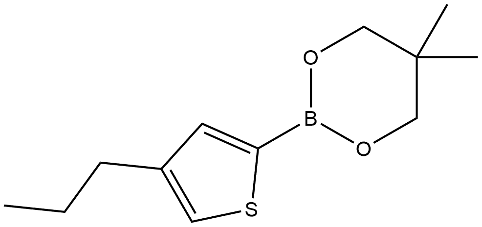 5,5-Dimethyl-2-(4-propyl-2-thienyl)-1,3,2-dioxaborinane 结构式