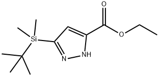 1H-Pyrazole-5-carboxylic acid, 3-[(1,1-dimethylethyl)dimethylsilyl]-, ethyl ester 结构式