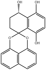 Spiro[naphthalene-1(2H),2'-naphtho[1,8-de][1,3]dioxin]-4,5,8-triol, 3,4-dihydro-, (4S)- 结构式