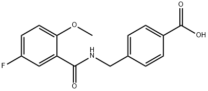 4-[[(5-氟-2-甲氧基苯甲酰基)氨基]甲基]苯甲酸 结构式