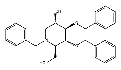 2-Piperidinemethanol, 5-hydroxy-3,4-bis(phenylmethoxy)-1-(phenylmethyl)-, (2R,3R,4R,5S)- 结构式