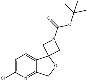 1-BOC-2'-氯-7'H-螺[氮杂环丁烷-3,5'-呋喃并-B]吡啶 结构式