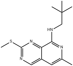 Pyrido[3,4-d]pyrimidin-8-amine, N-(2,2-dimethylpropyl)-6-methyl-2-(methylthio)- 结构式