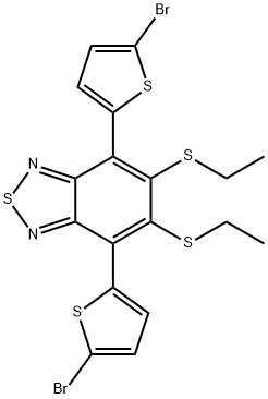 2,1,3-BENZOTHIADIAZOLE, 4,7-BIS(5-BROMO-2-THIENYL)-5,6-BIS(ETHYLTHIO)- 结构式