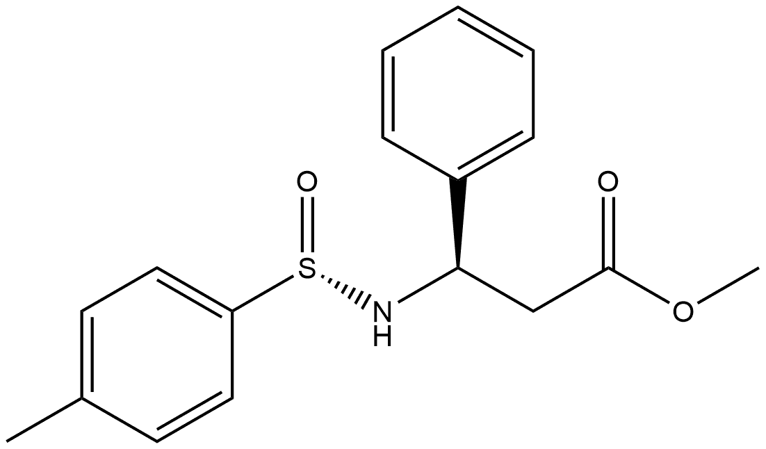 Benzenepropanoic acid, β-[[(S)-(4-methylphenyl)sulfinyl]amino]-, methyl ester, (βR)- 结构式